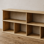 65 Inch Bookshelf TV Stand in White Oak