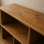 65 Inch Bookshelf TV Stand in Red Oak