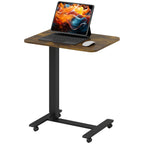 Emerson Pneumatic Mobile Standing Desk with Adjustable Height-Rustic Brown