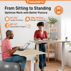 IMGadgets Electric Standing Desk, 47x24 Inches Height Adjustable, 2026 6th Gen Quiet Motor Ergonomic Sit Stand Desk, Computer Desk for Home Office, Height Memory Buttons, Display, 2 Headphone Holders 🍁 All In One Marketplace Canada