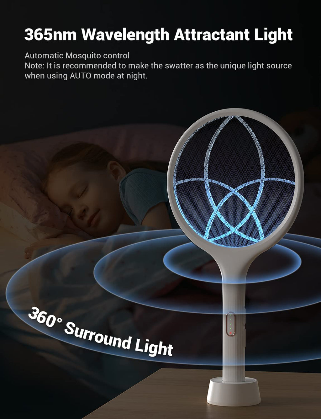 YISSVIC Bug Zapper Racket 4000 Volt Electric Fly Swatter Fly Zapper Indoor Outdoor Dual Modes with Attractant Light Rechargeable 🍁 All In One Marketplace Canada