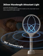 YISSVIC Bug Zapper Racket 4000 Volt Electric Fly Swatter Fly Zapper Indoor Outdoor Dual Modes with Attractant Light Rechargeable 🍁 All In One Marketplace Canada