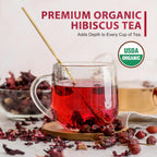 Soeos Organic Hibiscus Tea, 1lb (16oz) Whole Dried Hibiscus Flowers, Caffeine-Free Herbal Tea with Bold Tart Flavor, Perfect for Iced Tea, Hot Infusions & Floral Blends.