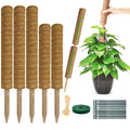 Moss Pole Plant Support Monstera - 5 Pack Coco Coir Moss Stick Plants Climber Support Indoor Monstera Stake for Climbing Plants Live House Potted, Vine, Pothos, Philodendron to Grow Upwards
