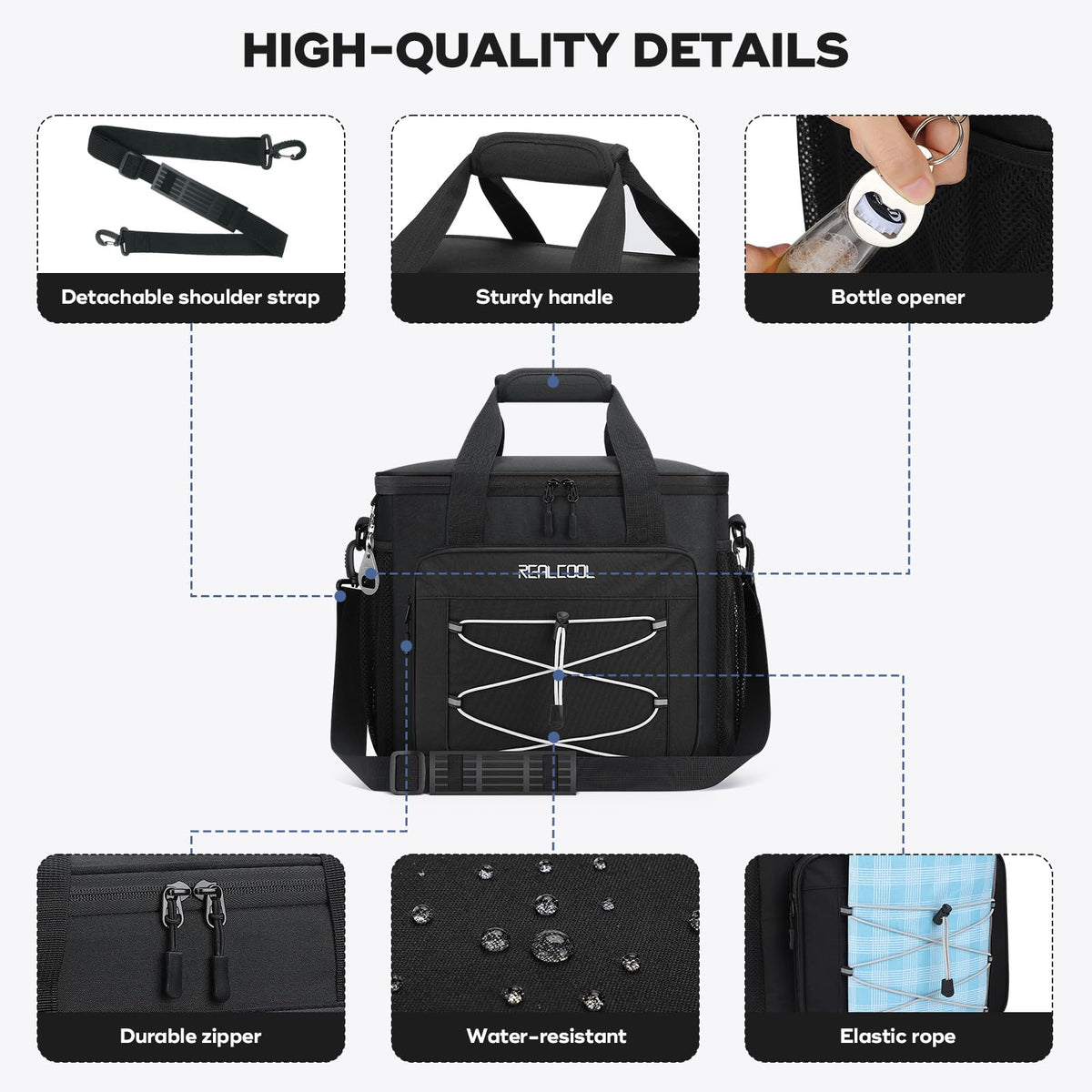 RealCool 35/45 Can Collapsible Soft Cooler Bag, Leakproof Ice Chest