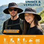EINSKEY Sun Hat for Men/Women, Waterproof Wide Brim Bucket Hat UV Protection Boonie Hat for Fishing Hiking Garden Beach Black