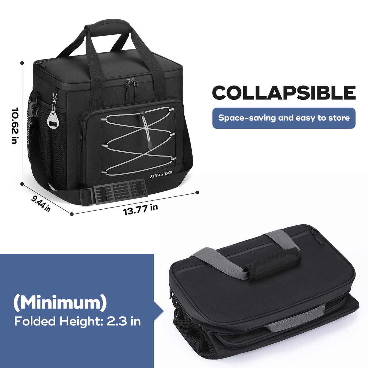 RealCool 35/45 Can Collapsible Soft Cooler Bag, Leakproof Ice Chest