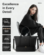 HOTOR Travel Duffel Bag - Large Weekender Bags for Women, Carry On Bag with Shoe Compartment, Overnight Bag with Toiletry Bag for Travel Essentials and Travel Accessories, Black, 34.0 x 45.0 x 20.0 cm