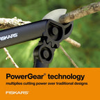 Fiskars 15-Inch PowerGear Loppers, Sharp Steel Blade Bush and Tree Trimmer, Cuts up to 1.25-Inch Diameter Branches, Rust Resistant and Lightweight Pruner, Yard Tools for Gardening