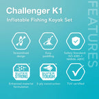 INTEX 68305EP Challenger K1 Inflatable Kayak Set: Includes Deluxe 86in Aluminum Oar and High-Output Pump – Adjustable Seat with Backrest – Removable Skeg – 1-Person – 220lb Weight Capacity 🍁 All In One Marketplace Canada