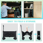 Collapsible Wagon Cart with Wheels Foldable - Lightweight 280LBS Heavy Duty Folding Utility Portable Beach Wagon with All-Terrain Wheels for Groceries Shopping Garden Sports Camping 🍁 All In One Marketplace Canada