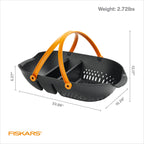Fiskars Harvest Basket, Container for Gardening and Harvesting, Garden Tool with Ergonomic Handles and Collander