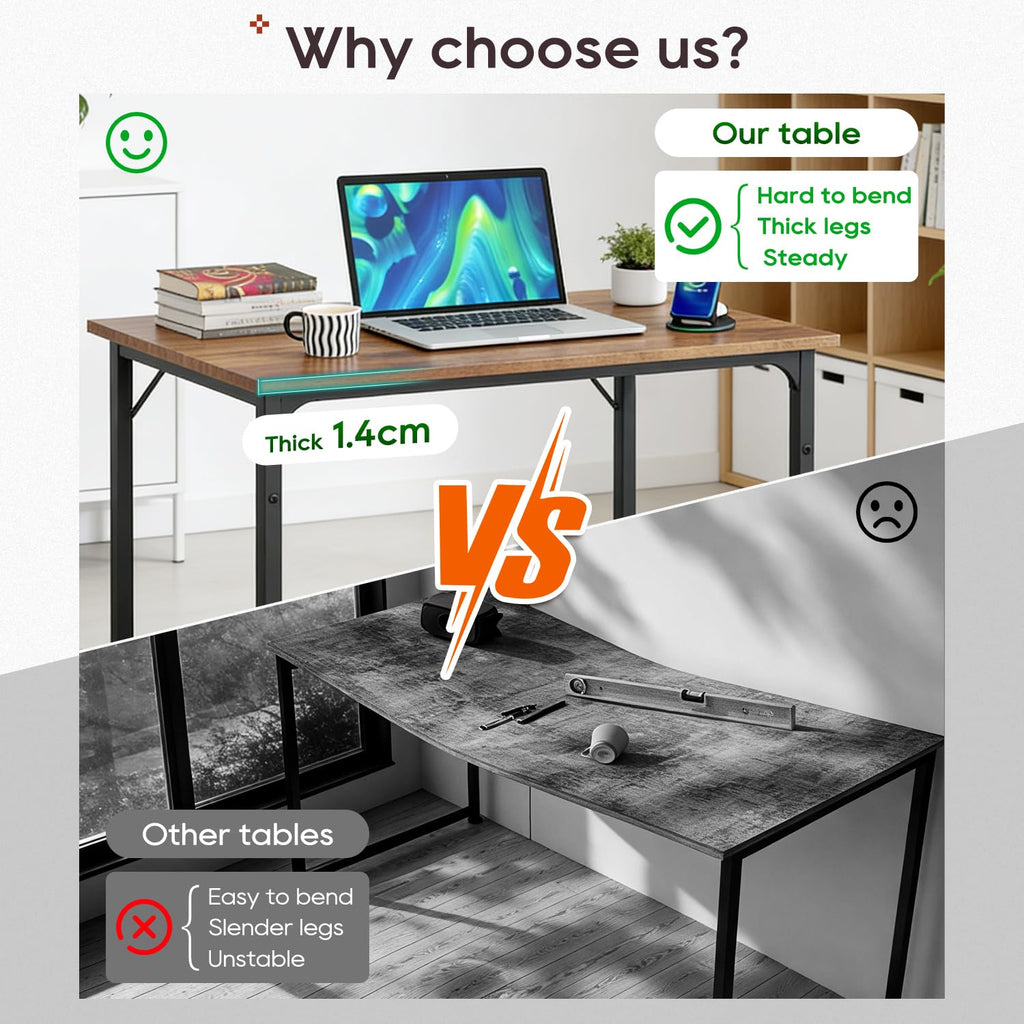 BestOffice Computer Desk,Home Office Desk Writing Study Table Modern Simple Style PC Desk with Metal Frame for Home Office