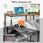 BestOffice Computer Desk,Home Office Desk Writing Study Table Modern Simple Style PC Desk with Metal Frame for Home Office