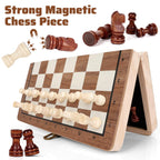 Joneytech Wooden Chess Set,11.5 inch Magnetic Chess Board Folding Design with Storage Travel Chess Game for Kids, Adults and Family Game Night 🍁 All In One Marketplace Canada