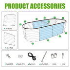 SnugNiture Galvanized Raised Garden Bed Outdoor, 2 Pcs 4x2x1ft Oval Metal Planter Box for Planting Plants Vegetables, Brown
