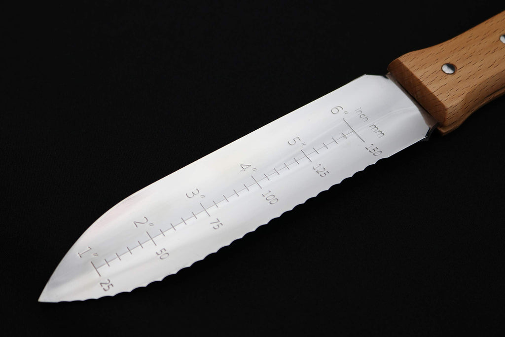 Nisaku NJP650 Japanese Hori Garden Landscaping Digging Tool with Stainless Steel Blade & Sheath, 7.25"