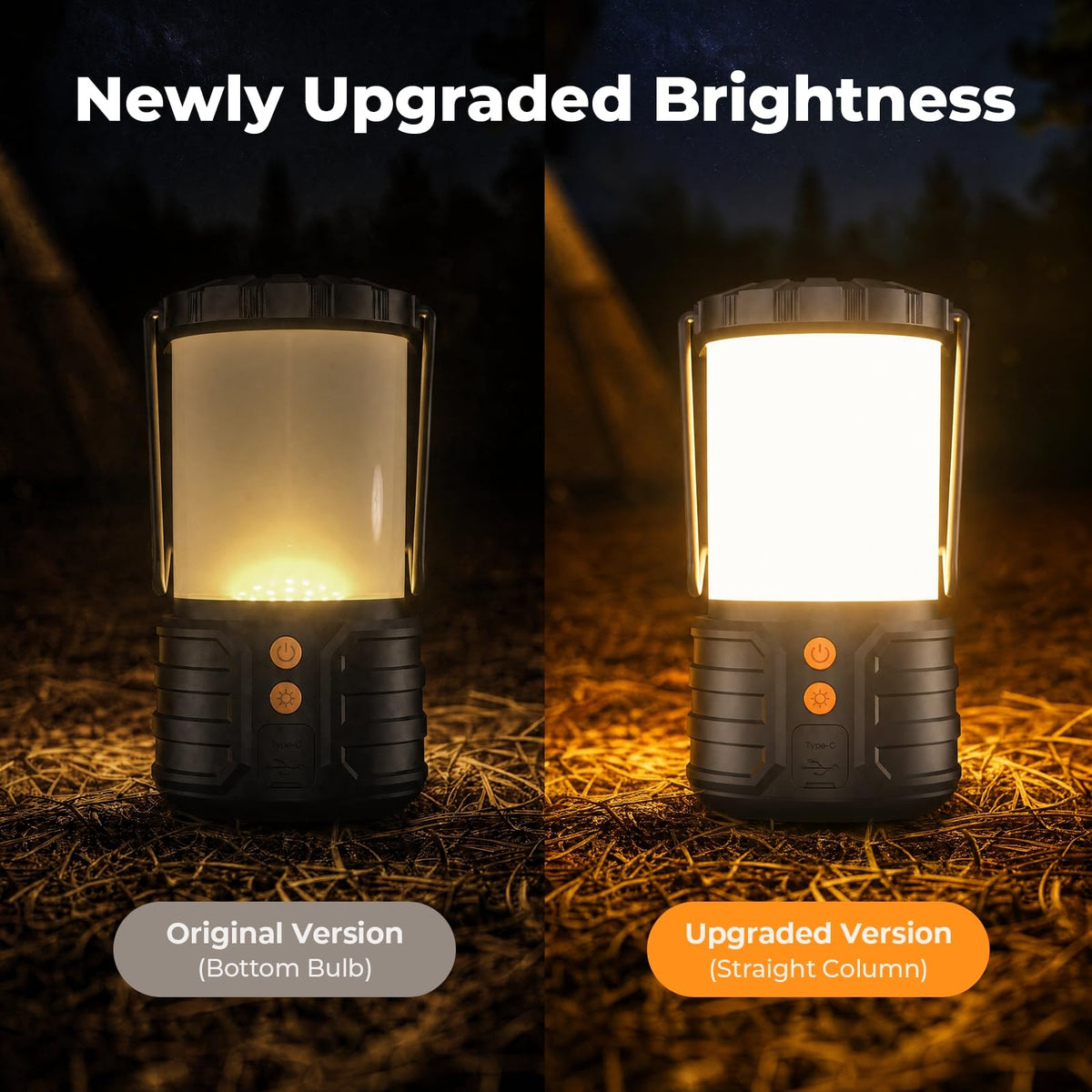 Camping Lantern,5000mAh Rechargeable Battery Emergency Lights for Power Outages,3 Colors,IPX4 Waterproof Portable Led Camping Tent Light for Home Indoor or Outdoor,1 Pack