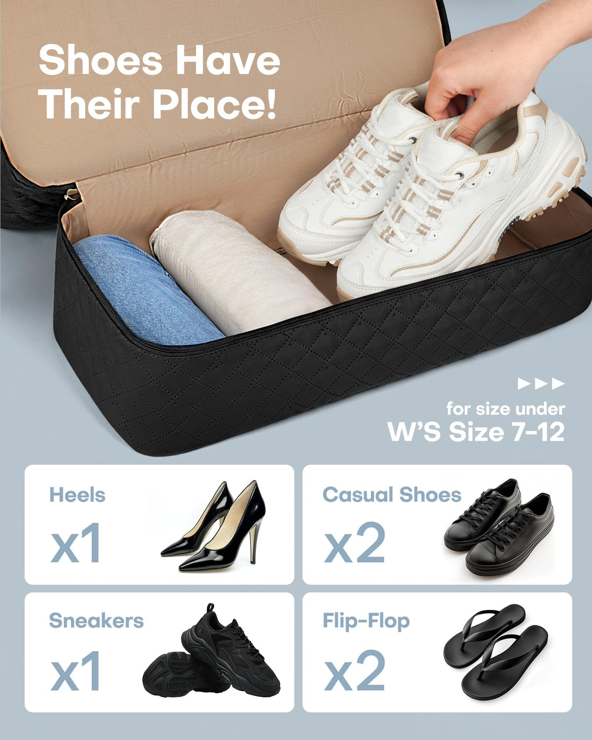 HOTOR Travel Duffel Bag - Large Weekender Bags for Women, Carry On Bag with Shoe Compartment, Overnight Bag with Toiletry Bag for Travel Essentials and Travel Accessories, Black, 34.0 x 45.0 x 20.0 cm