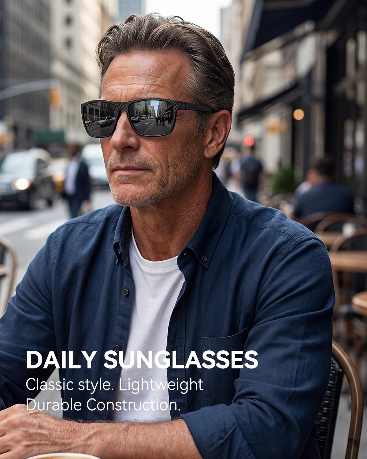QALLY Polarized Sunglasses Men Lightweight Square Mens Sun Glasses for Driving Sports with UV400 Protection, Black/Dark Green/Tawny