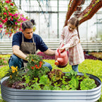 COATTOA Galvanized Raised Garden Bed, Raised Garden Boxes, 2 Pcs 6×3×1ft Outdoor Galvanized Planter Box, Garden Stock Tank Outdoor with Metal Plant Stakes, Garden Beds for Vegetables Planting