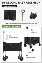 Hikenture Wagon Cart Foldable, Ultra-Compact Small Utility Folding Wagon, Heavy Duty Grocery Cart with All-Terrain Wheels, Portable Collapsible Wagon for Garden, Beach, Shopping, Camping, Sports 🍁 All In One Marketplace Canada
