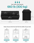 SONGMICS 110 cm Folding Storage Ottoman Bench, Padded Seat