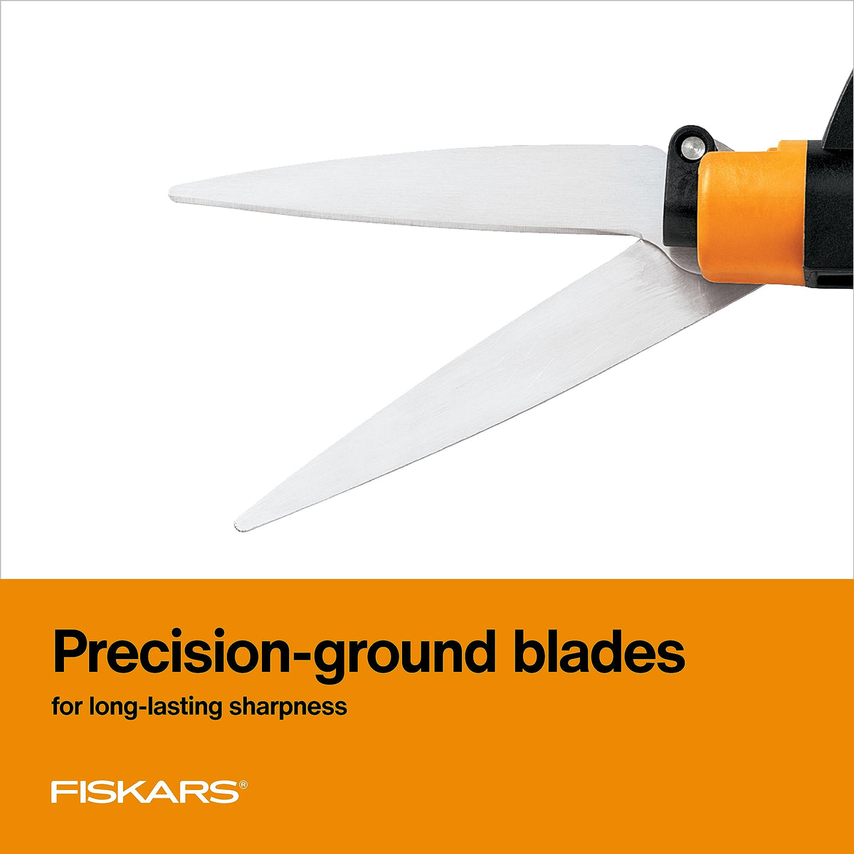 Fiskars Shear Ease Grass Shears - 5" Stainless Steel Blades - 360-Degree Swivel Blade Plant Cutting Scissors - Garden Shears and Grass Cutter