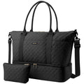 HOTOR Travel Duffel Bag - Large Weekender Bags for Women, Carry On Bag with Shoe Compartment, Overnight Bag with Toiletry Bag for Travel Essentials and Travel Accessories, Black, 34.0 x 45.0 x 20.0 cm
