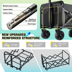 Collapsible Wagon Cart with Wheels Foldable - Lightweight 280LBS Heavy Duty Folding Utility Portable Beach Wagon with All-Terrain Wheels for Groceries Shopping Garden Sports Camping 🍁 All In One Marketplace Canada