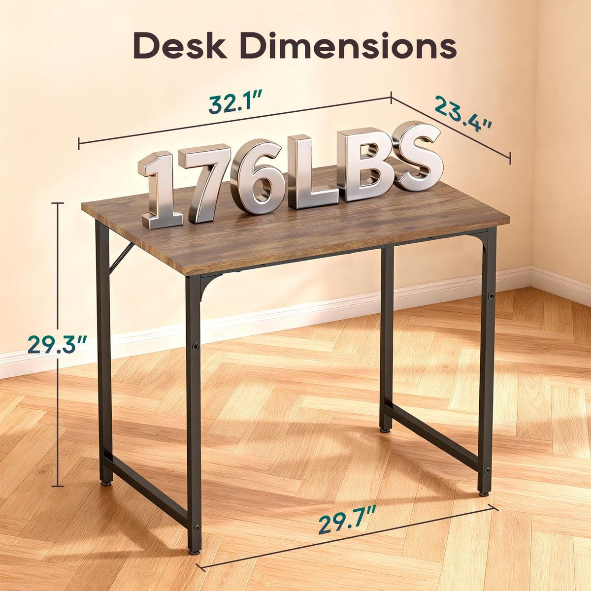 BestOffice Computer Desk,Home Office Desk Writing Study Table Modern Simple Style PC Desk with Metal Frame for Home Office