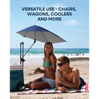 Sport-Brella Versa-Brella SPF 50+ Adjustable Umbrella with Universal Clamp, Regular, Gray