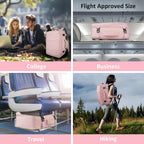 Taygeer Travel Backpack for Women, Carry On Backpack with Shoe Pouch, TSA 15.6inch Laptop Backpack Flight Approved, College Nurse Bag Casual Daypack for Weekender Business Hiking, Pink