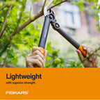 Fiskars 15-Inch PowerGear Loppers, Sharp Steel Blade Bush and Tree Trimmer, Cuts up to 1.25-Inch Diameter Branches, Rust Resistant and Lightweight Pruner, Yard Tools for Gardening