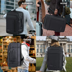 Carry On Backpack, 50L Travel Backpack, Luggage Backpack TSA Flight Approved Laptop Backpack for Men & Women, Large Expandable Backpack 40L Daypack Lightweight Business Weekender Bag, Black