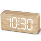Wooden Digital Alarm Clocks for Bedrooms: Dimmable Dual Alarm Clock with Large Numbers for Bedside Desk - Bamboo 🍁 All In One Marketplace Canada