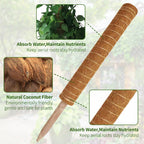 Moss Pole Plant Support Monstera - 5 Pack Coco Coir Moss Stick Plants Climber Support Indoor Monstera Stake for Climbing Plants Live House Potted, Vine, Pothos, Philodendron to Grow Upwards