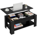 Yaheetech Coffee Table with Storage, Lift Top, 98cm L, Black