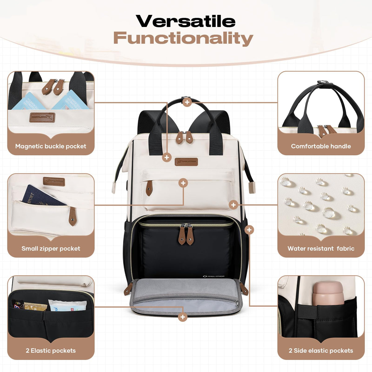 Maelstrom 15.6-17.3" Laptop Backpack with Lunch Box, Work Bag for Women Men