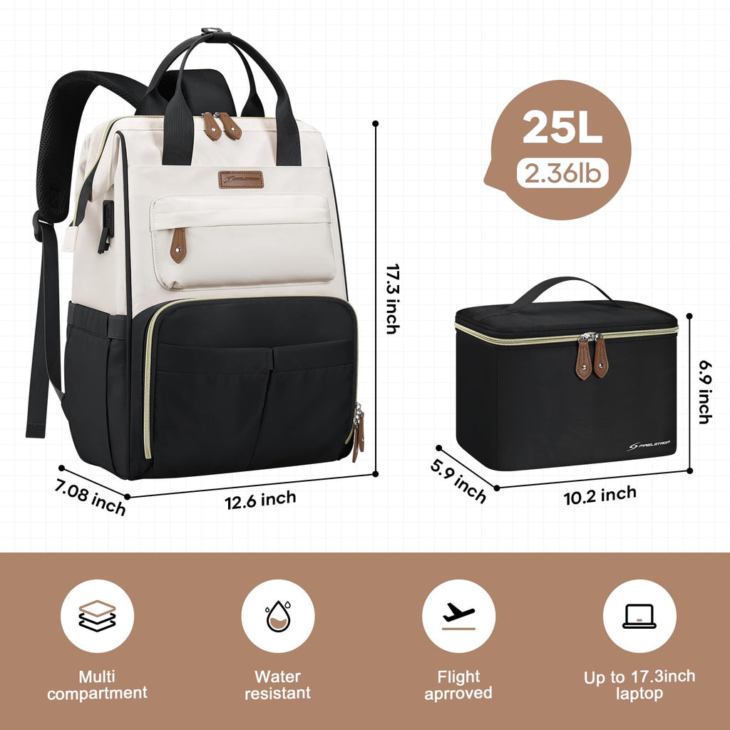 Maelstrom 15.6-17.3" Laptop Backpack with Lunch Box, Work Bag for Women Men
