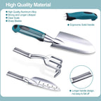 Kynup Gardening Tools 7-Piece, Heavy Duty Garden Tools Set with Non-Slip Ergonomic Handle, Repotting Mat, Rust-Proof, Gardening Hand Tools with Handbags and Gloves, Gardening Gifts for Women and Men