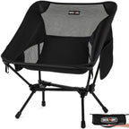 Overmont Lightweight Folding Camping Chair - Compact Backpacking Chair with Anti-Slip Feet Side Pocket Carry Bag - Stable Portable Ultralight for Outdoor Hiking Lawn Camp, Supports 330LBS, 1pack