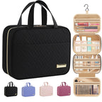HOTOR Travel Toiletry Bag - Toiletry Bag w/Hanging Hook for Women & Men, Makeup Bag/Big Comparment, Waterproof for Travel Accessories, Travel Essentials, Small, Black