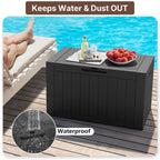 Ceecysaa 45 Gallon Deck Box Outdoor, Waterproof Storage Box, Black