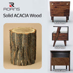 Rorns Rum Nightstand with Drawer for Stylish Bedroom Storage