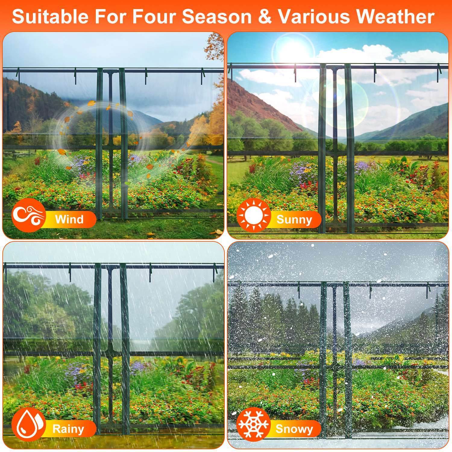 1Pc Portable Mini Greenhouse 70.86x33.46x37.4in With Roll-Up Zipper Doors Waterproof UV-Resistant PVC Cover Hot House For Indoor Outdoor Garden Patio Yard