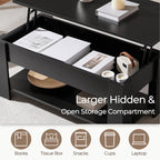 Yaheetech Coffee Table with Storage, Lift Top, 98cm L, Black