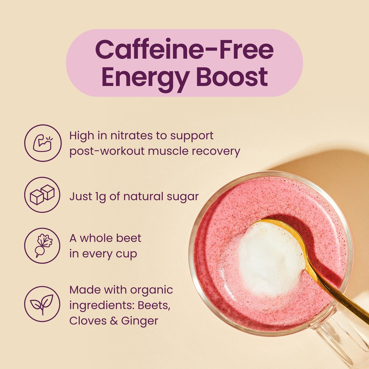 Blume Superfoods Latte - Beetroot Powder, Energy Boosting, Organic Beet Powder, Clove, Cinnamon, Ginger - Vegan, Gluten-Free - 25 Servings -Canadian Brand - As Seen on Dragons' Den