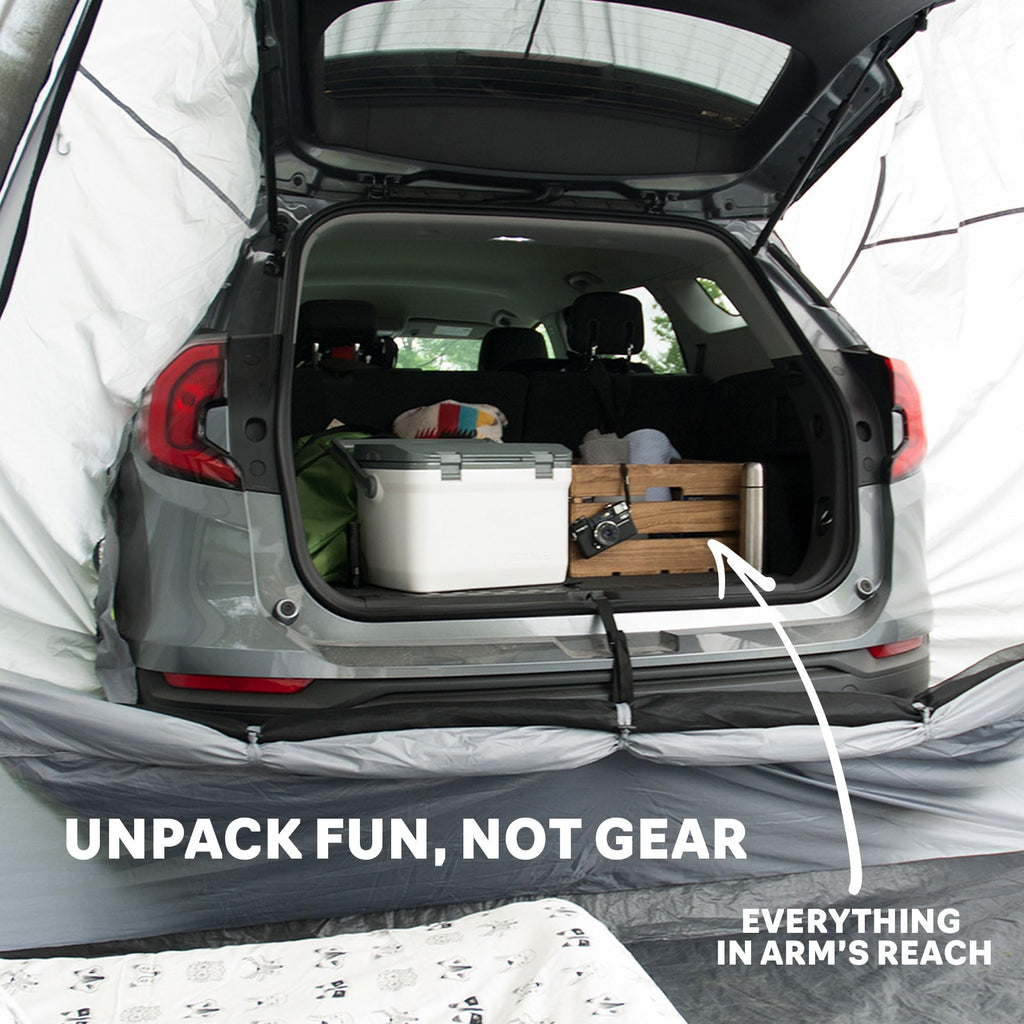 Napier Backroadz SUV Tent | 10' x 10' Vehicle Camping Tent | Fits All CUVs, SUVs, and Minivans | Sleeps 5 | Spacious, Durable, Easy Set-up | Gray/Green | Model 19100