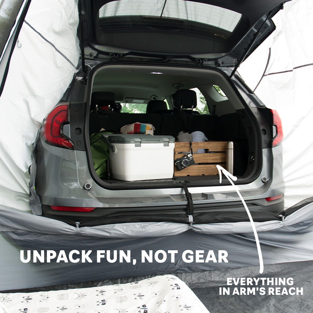 Napier Backroadz SUV Tent | 10' x 10' Vehicle Camping Tent | Fits All CUVs, SUVs, and Minivans | Sleeps 5 | Spacious, Durable, Easy Set-up | Gray/Green | Model 19100